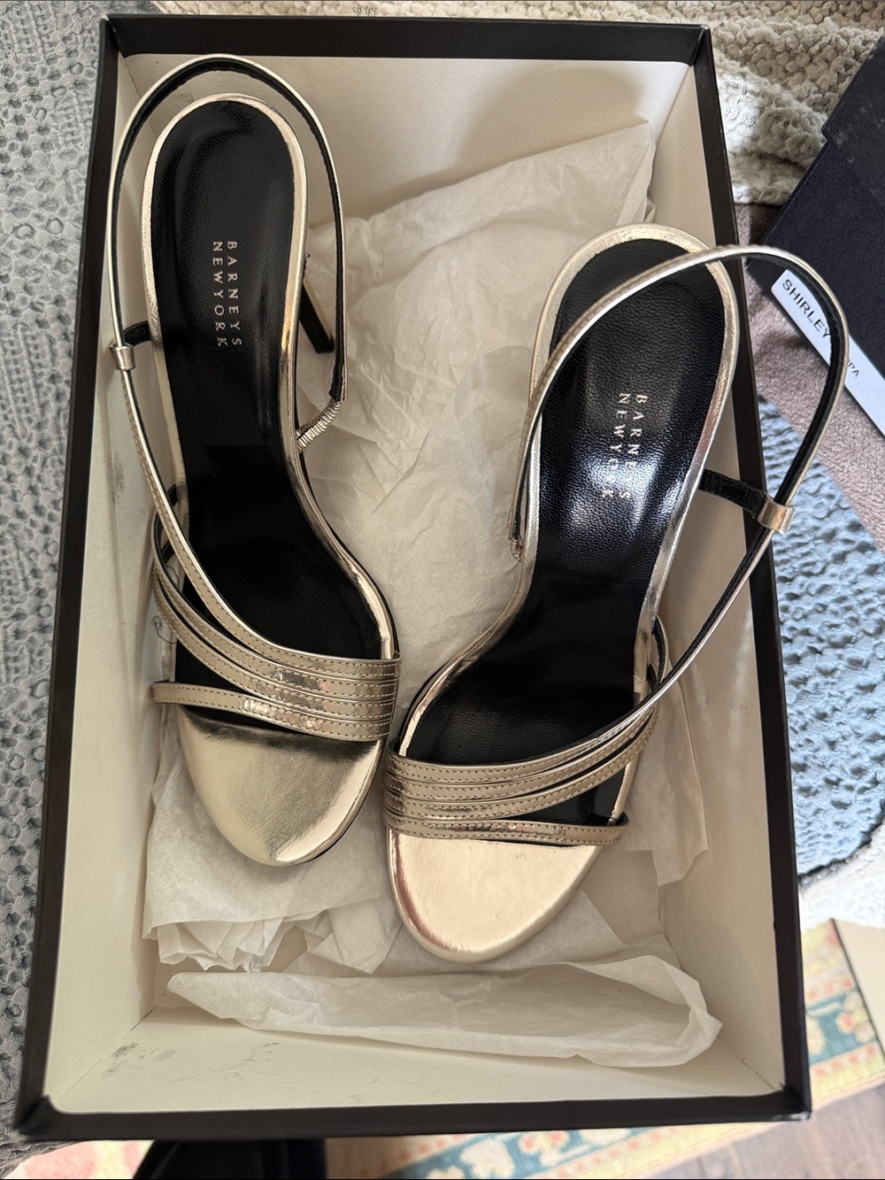 NIB Barneys NY Metallic Silver Women's Dress Heels